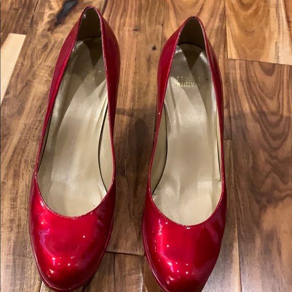 Stuart Weitzman Red Patent Platform Pump - Picture 5 of 8